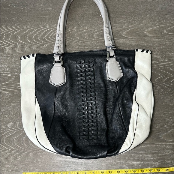 OrYANY Lyssie Colorblock Tote - Black and White with Light gray straps - Picture 7 of 8